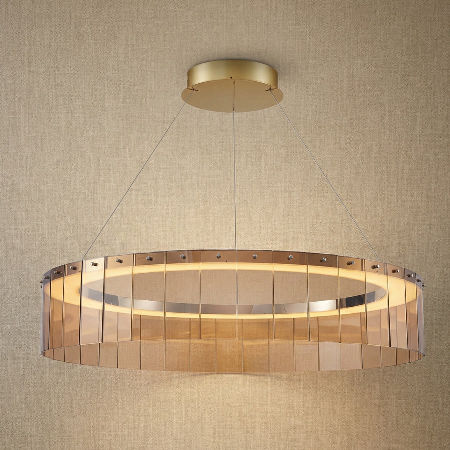 Dalton Glass Circular Chandelier 39"