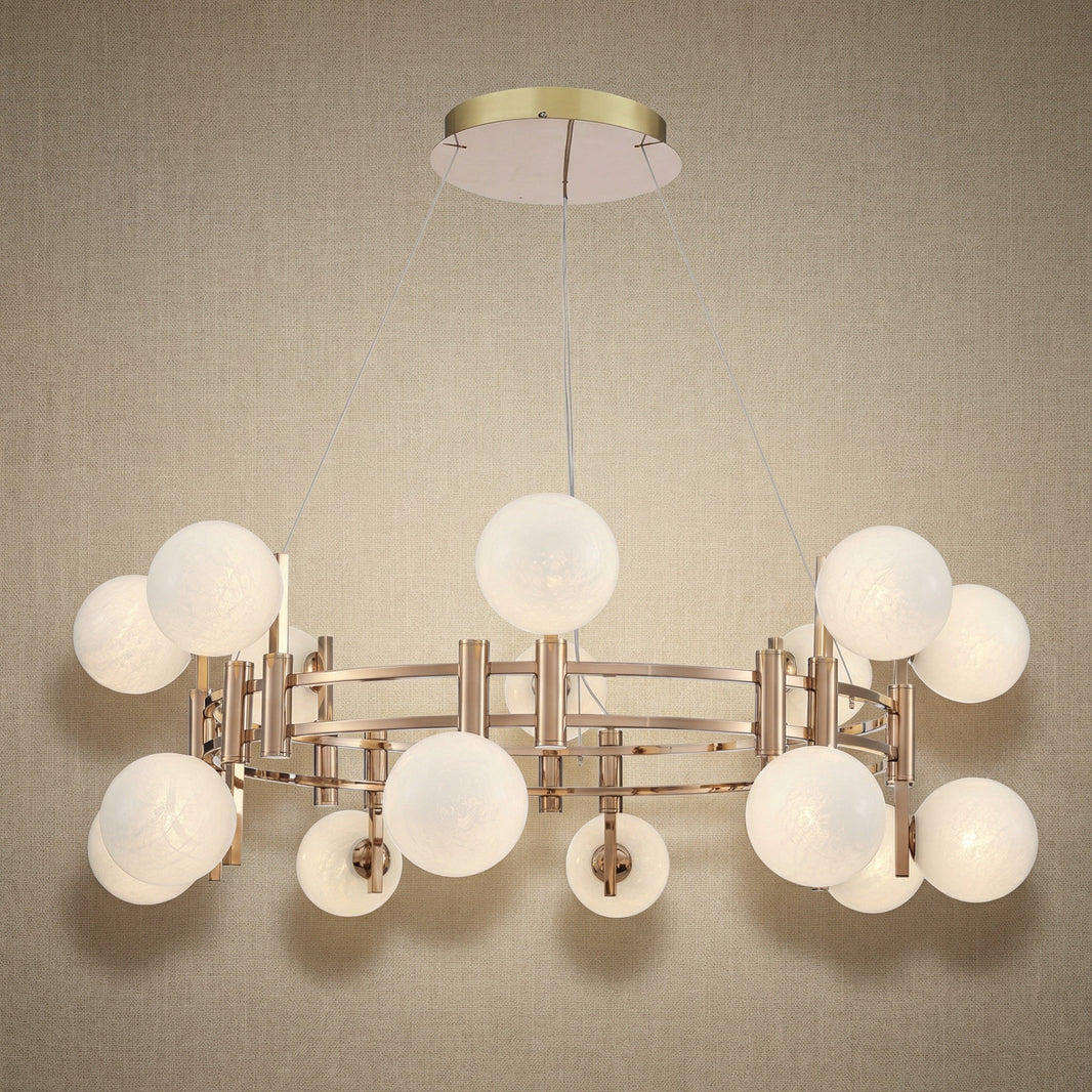Callisto Frosted Glass Globe Round Chandelier 39.4"