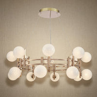 Callisto Frosted Glass Globe Round Chandelier 39.4"