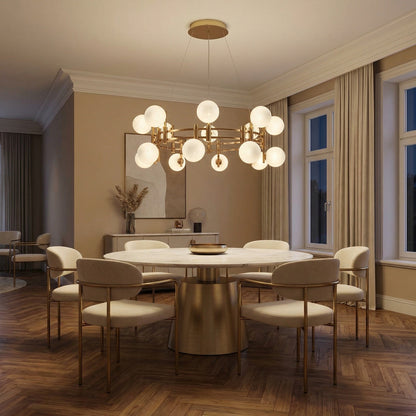 Callisto Frosted Glass Globe Round Chandelier 39.4" - scene 1