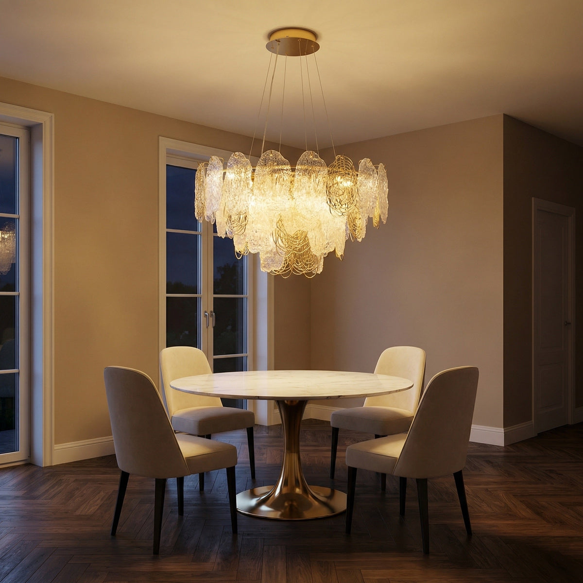 Filo Artisan Glass Round Chandelier - scene 1 (2)
