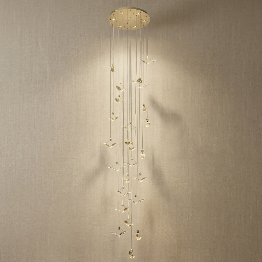 Crane Cascading Handmade Glass Chandelier (2)