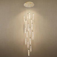 Halsey Icicle Crystal Glass Stairwell Chandelier 47" D
