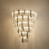 Glacier Textured Glass Round Chandelier