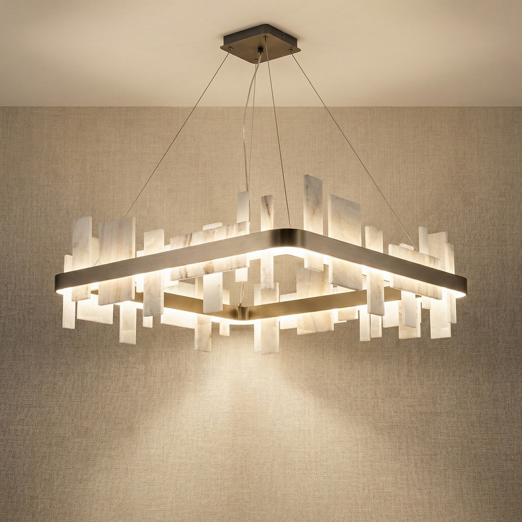Mirage Natural Stone Chandelier 31"