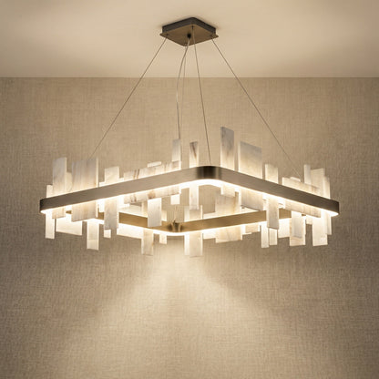 Mirage Natural Stone Chandelier 31"