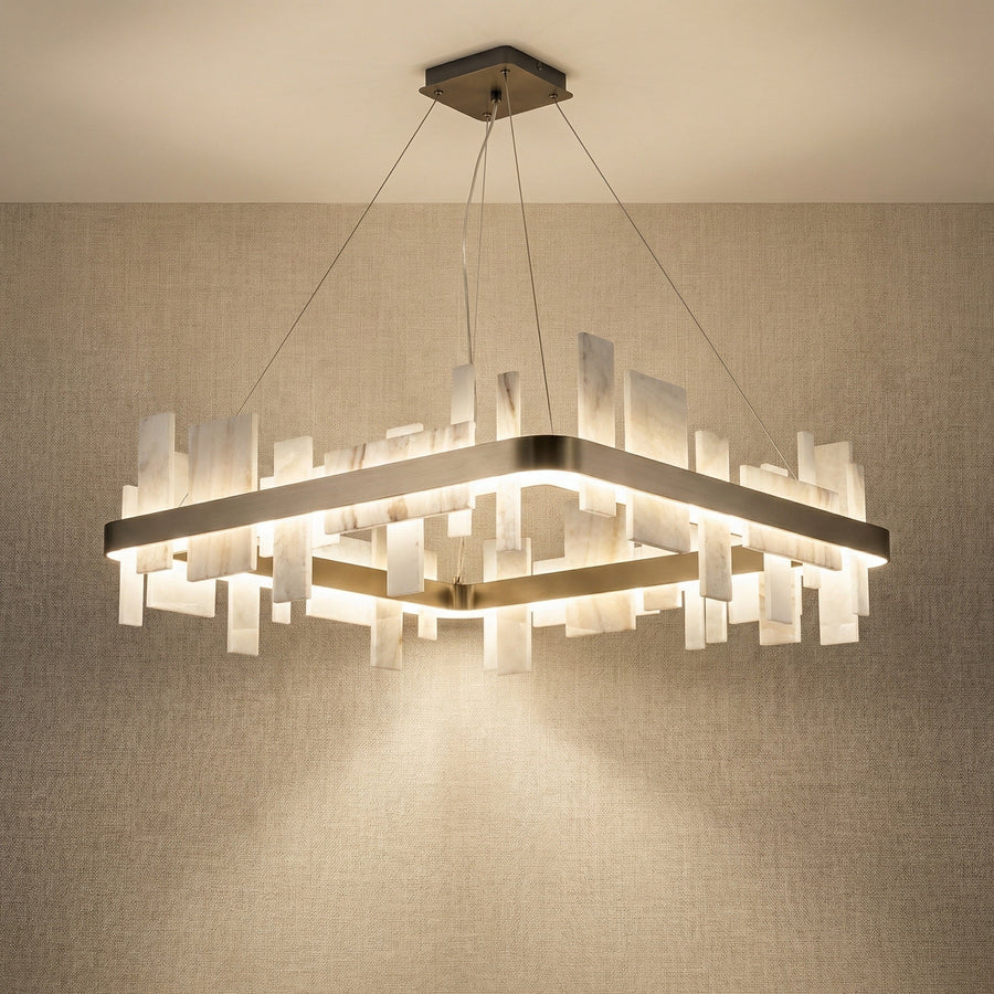 Mirage Natural Stone Chandelier 31"