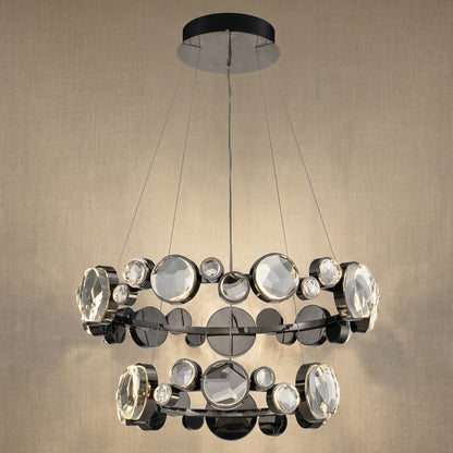 Eclipse Two Ring Modern Crystal Chandelier