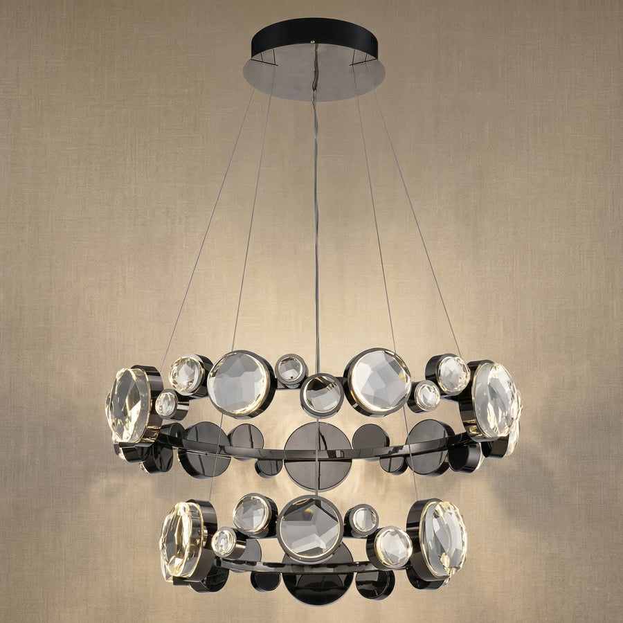 Eclipse Two Ring Modern Crystal Chandelier