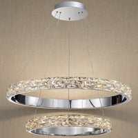 Vega Crystal Halo Chandelier 32"D