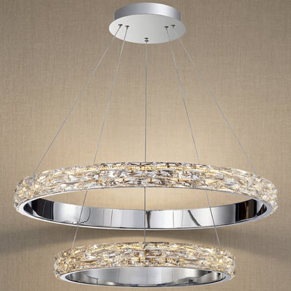 Vega Crystal Halo Chandelier 32"D