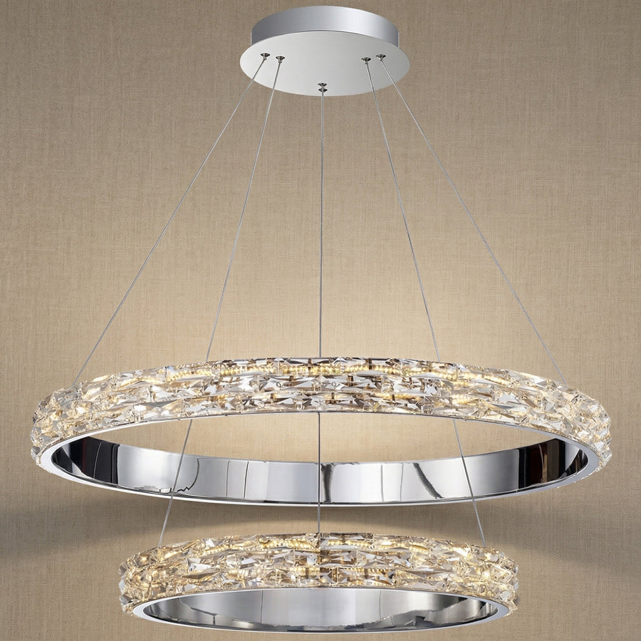 Vega Crystal Halo Chandelier 32"D