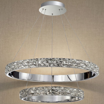 Vega Crystal Halo Chandelier 32"D - dark