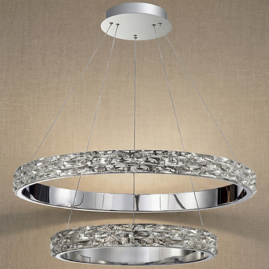 Vega Crystal Halo Chandelier 32"D - dark
