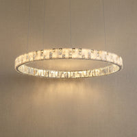 Ellery Crystal&Alabaster Round Ring Chandelier