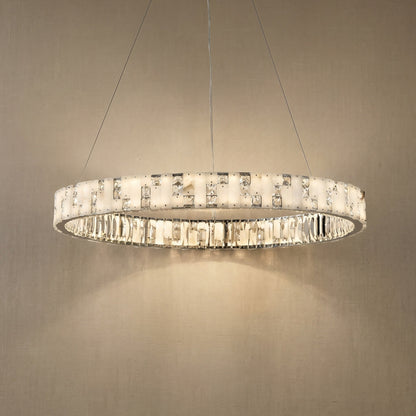 Ellery Crystal&Alabaster Round Ring Chandelier (2)