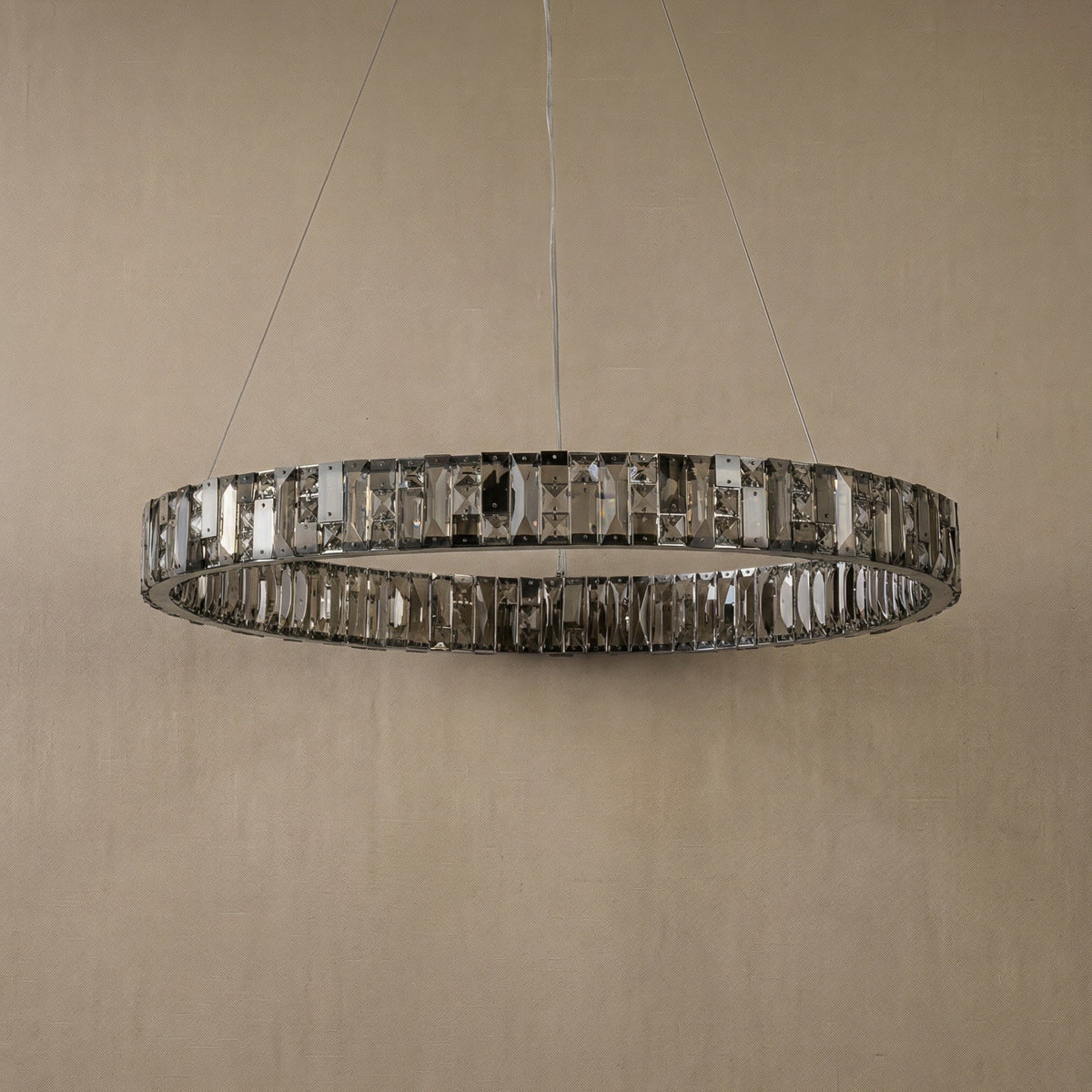 Ellery Crystal&Alabaster Round Ring Chandelier - dark