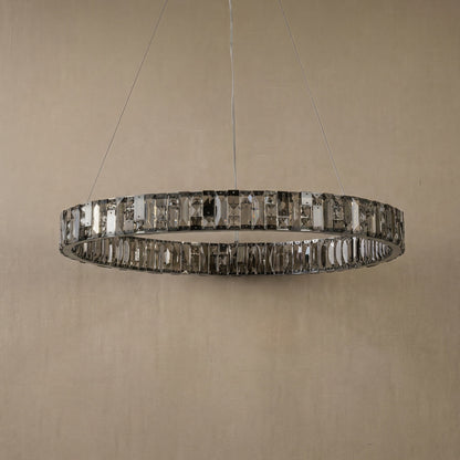 Ellery Crystal&Alabaster Round Ring Chandelier - dark