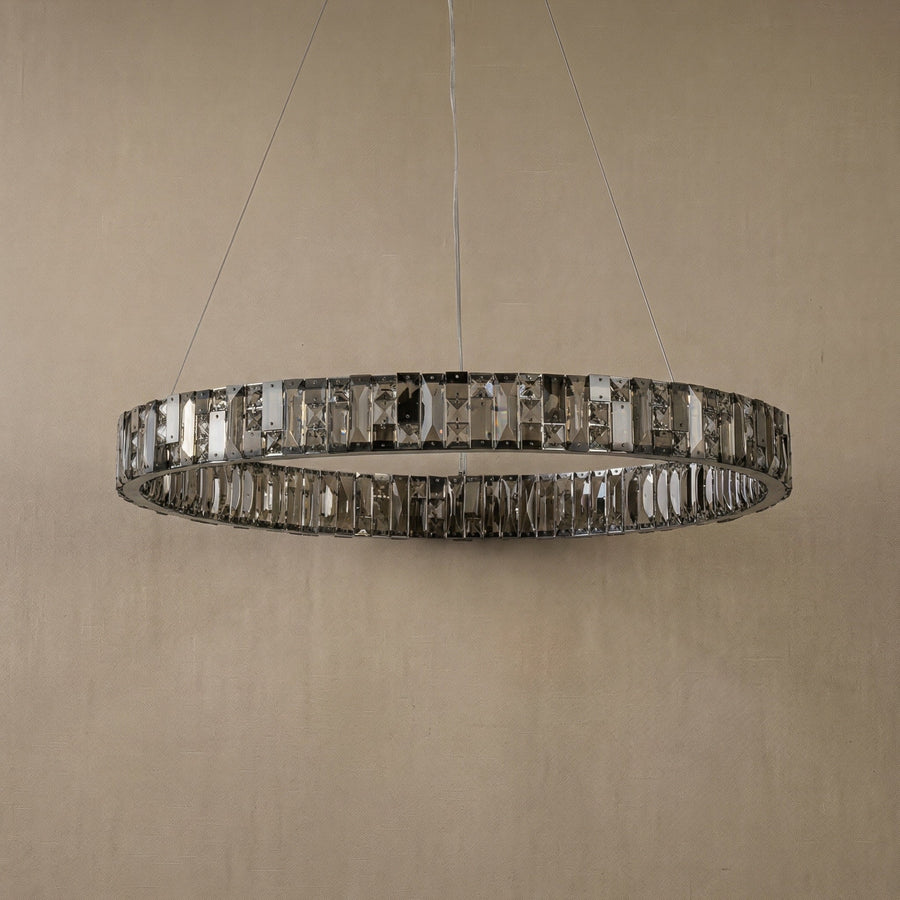 Ellery Crystal&Alabaster Round Ring Chandelier - dark