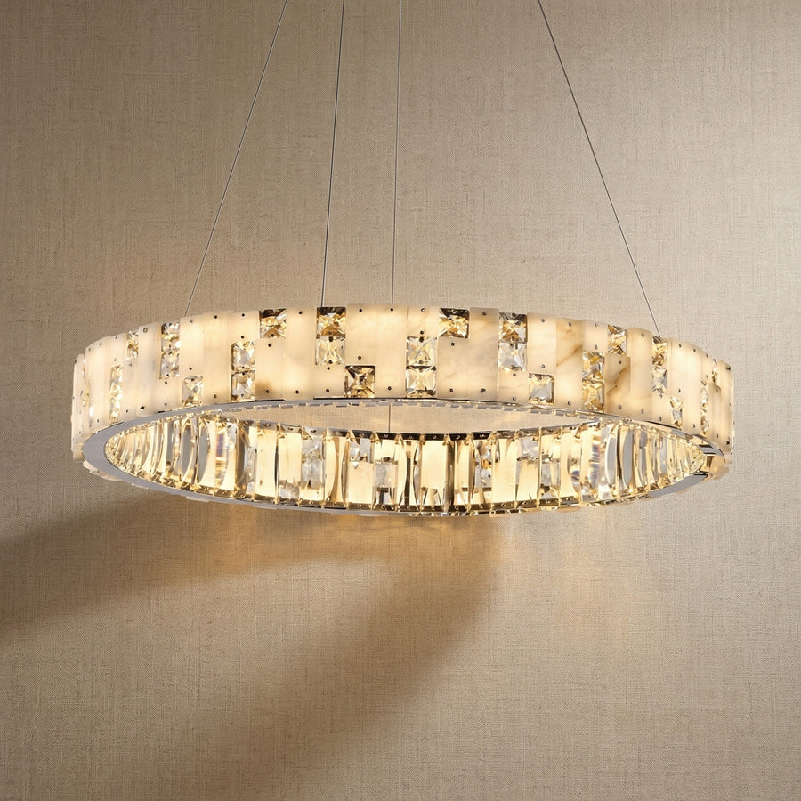 Ellery Crystal&Alabaster Round Ring Chandelier (3)
