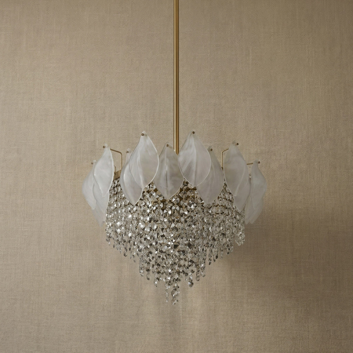 Vivienne Frosted Glass & Crystal Chandelier - dark