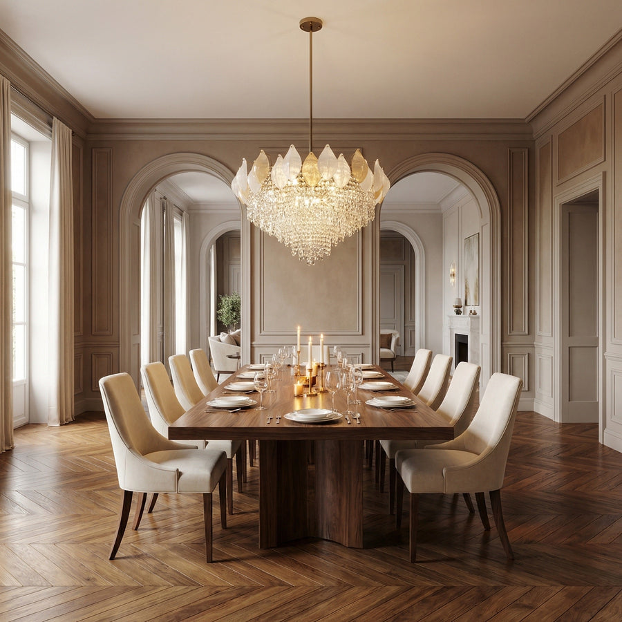 Vivienne Frosted Glass & Crystal Chandelier - scene 2 (2)