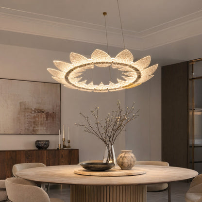 Modern Mid Century Chandelier in a dining room