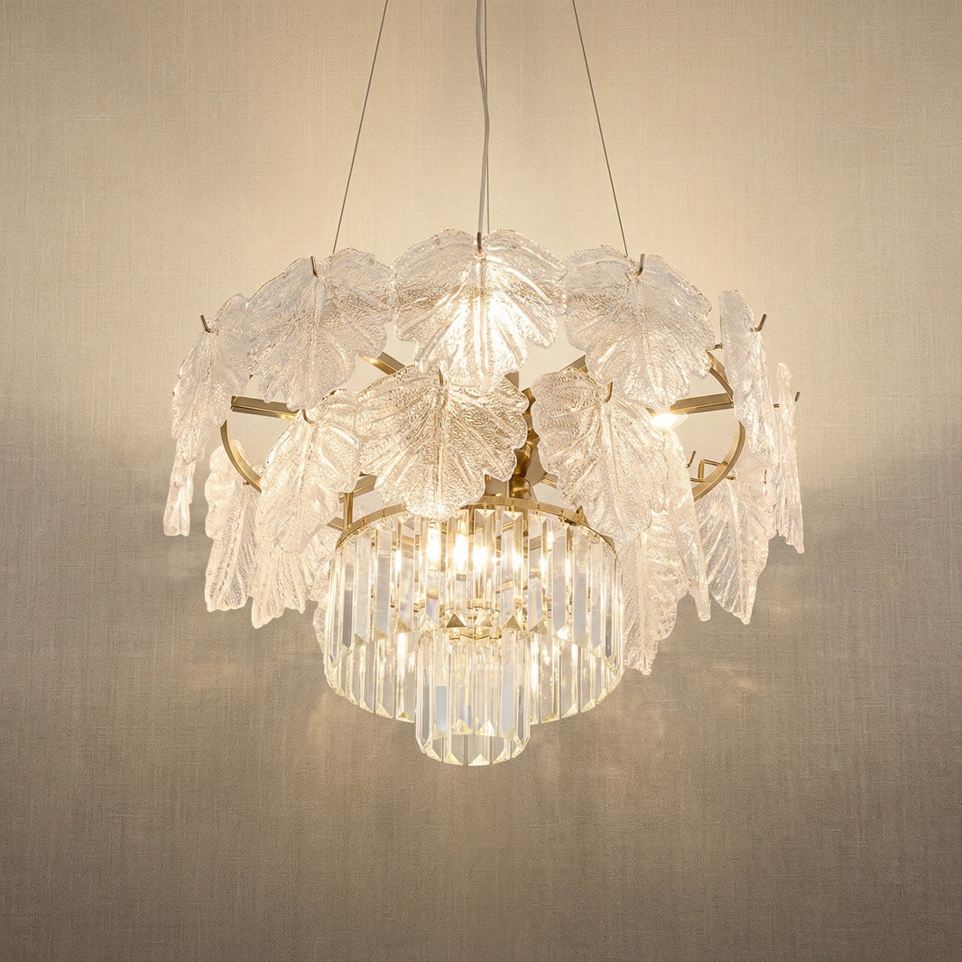 Crystal Contemporary Chandelier in champagne gold