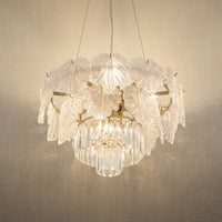 Crystal Contemporary Chandelier in champagne gold