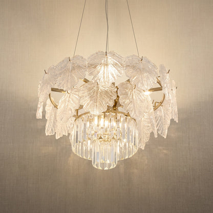 Crystal Contemporary Chandelier in champagne gold