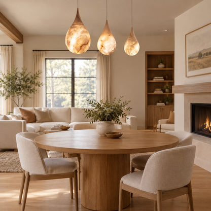 Hailey Alabaster Raindrop Pendant Lighting, Dining Table Pendant