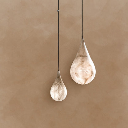 Hailey Alabaster Raindrop Pendant Lighting, Dining Table Pendant