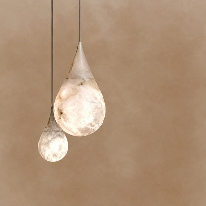 Hailey Alabaster Raindrop Pendant Lighting, Dining Table Pendant