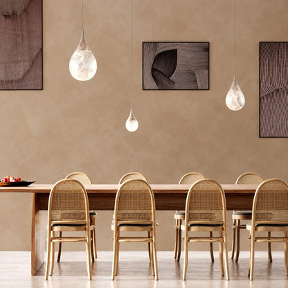Hailey Alabaster Raindrop Pendant Lighting, Dining Table Pendant