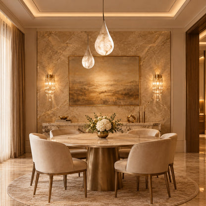 Hailey Alabaster Raindrop Pendant Lighting, Dining Table Pendant