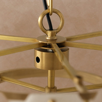 Hexa Cloud Gold & White Alabaster Pendant Light– 23.6" Diameter