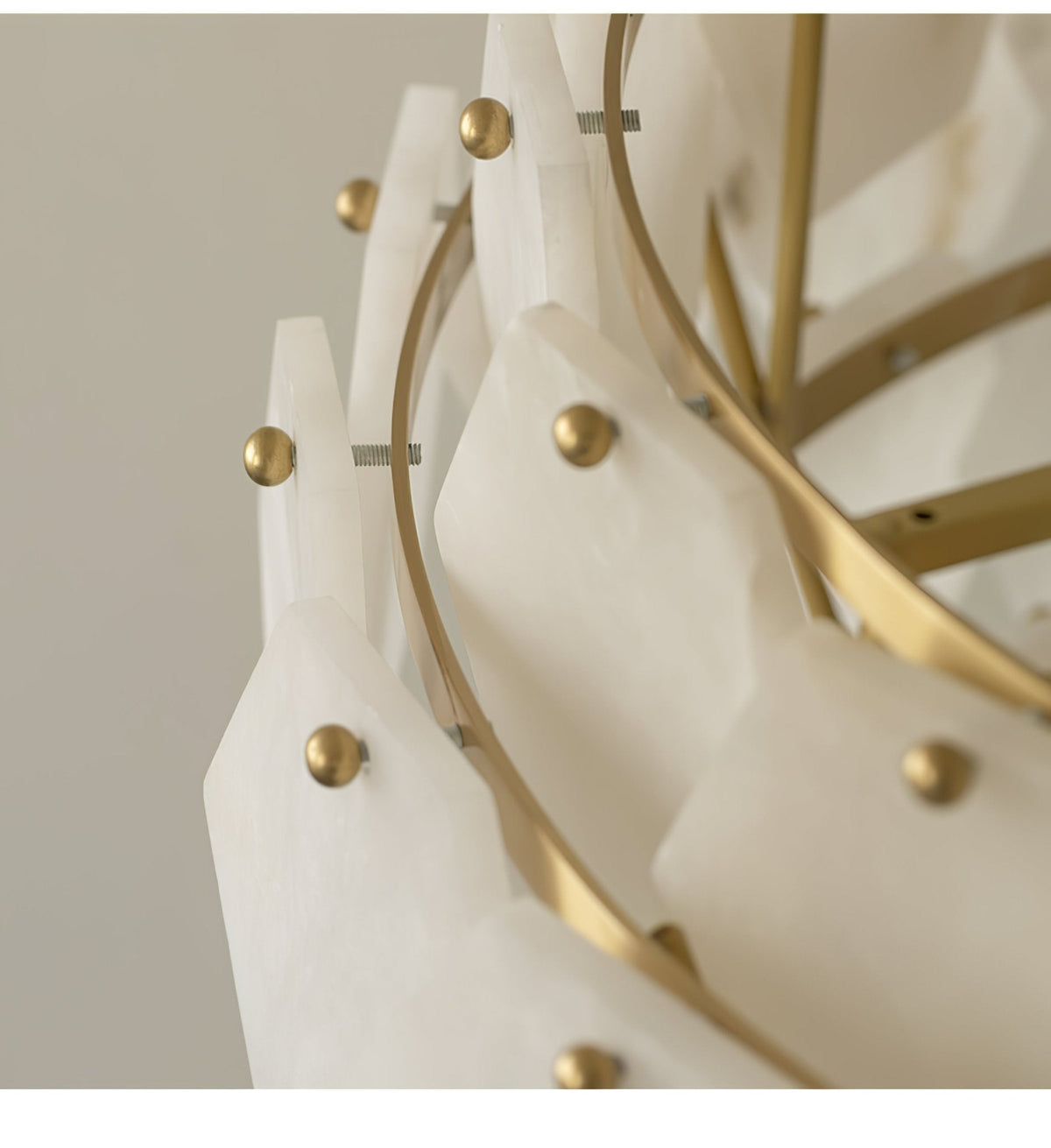 Vakkerlight Hexa Cloud Gold & White Alabaster Pendant Light – 23.6" Diameter