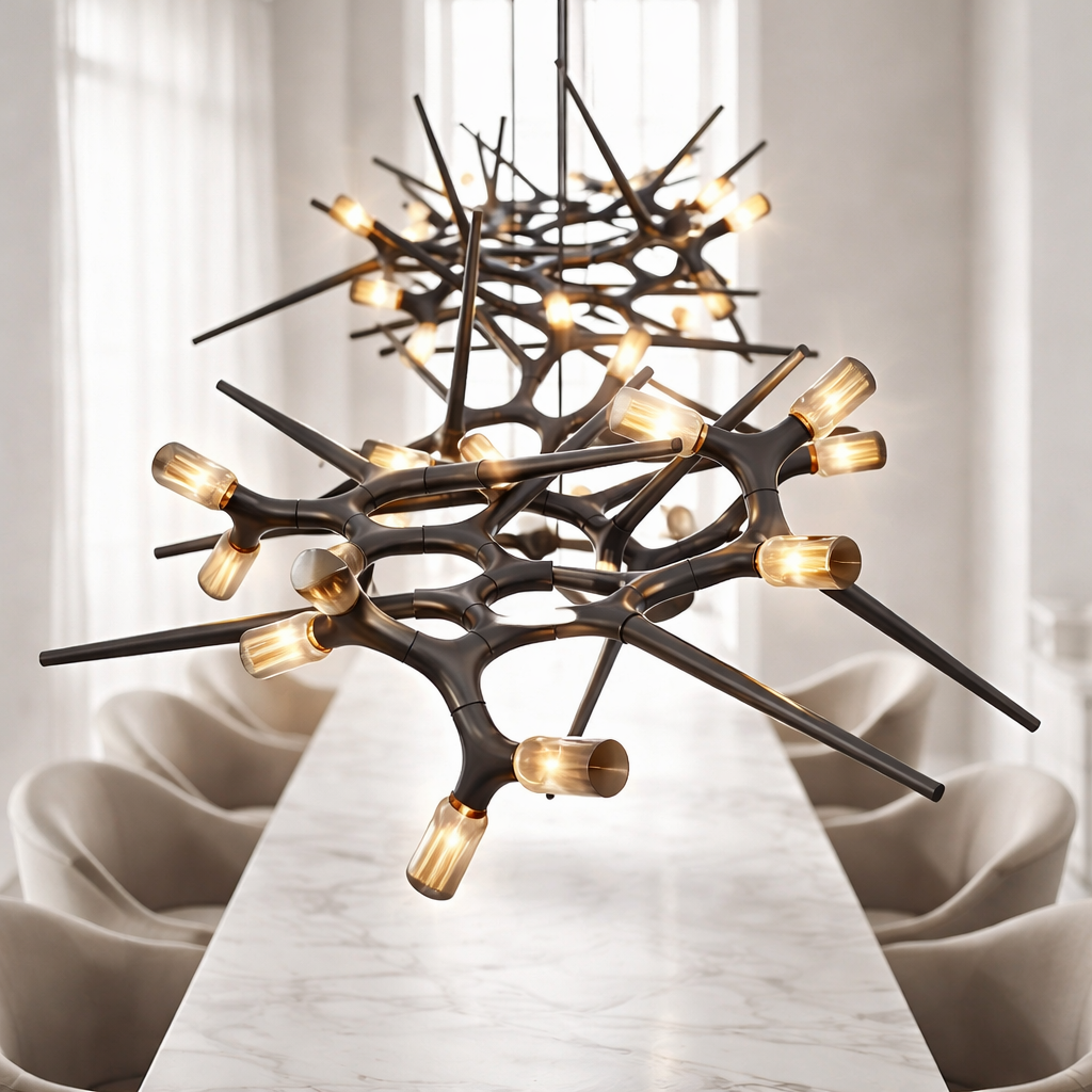 Adjustable Iron Dimmable LED Chandelier 47.2"-177.1"