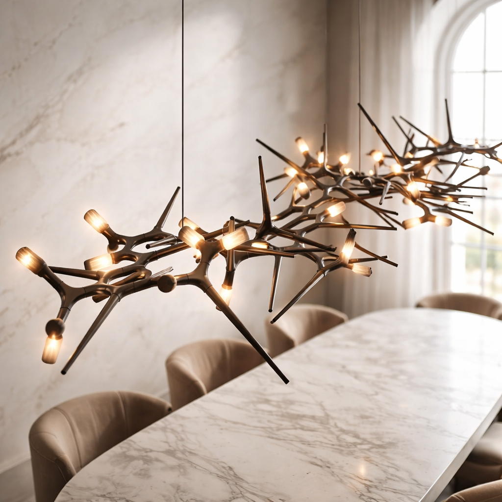 Adjustable Iron Dimmable LED Chandelier 47.2"-177.1"