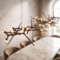 Adjustable Iron Dimmable LED Chandelier 47.2"-177.1"