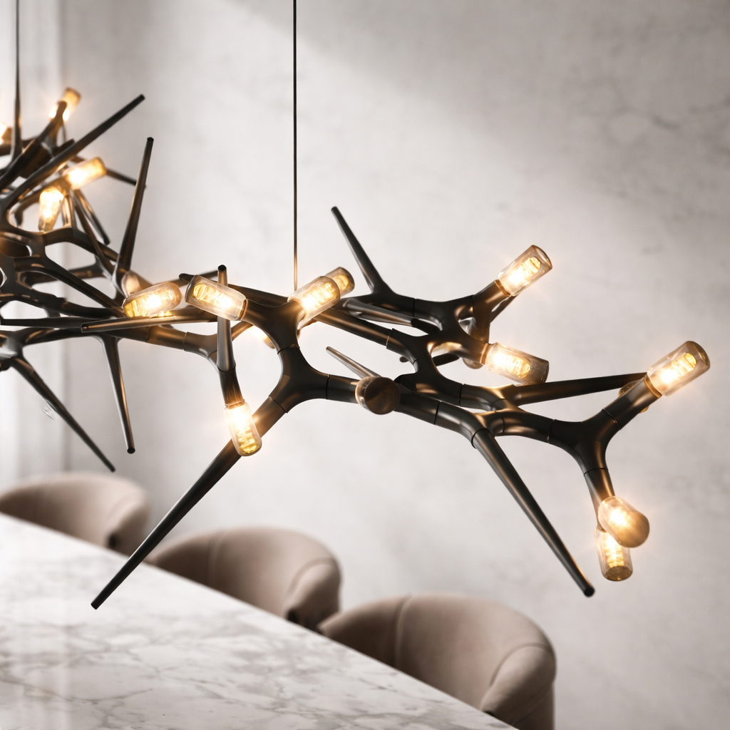 Adjustable Iron Dimmable LED Chandelier 47.2"-177.1"