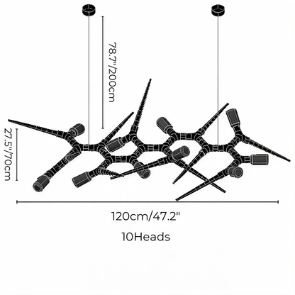 Adjustable Iron Dimmable LED Chandelier 47.2"-177.1"