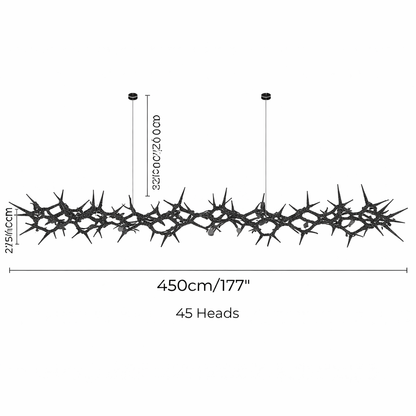 Adjustable Iron Dimmable LED Chandelier 47.2"-177.1"