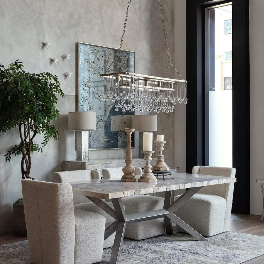 Crystal Ball Averline  Rectangular Chandelier 47'' 60''
