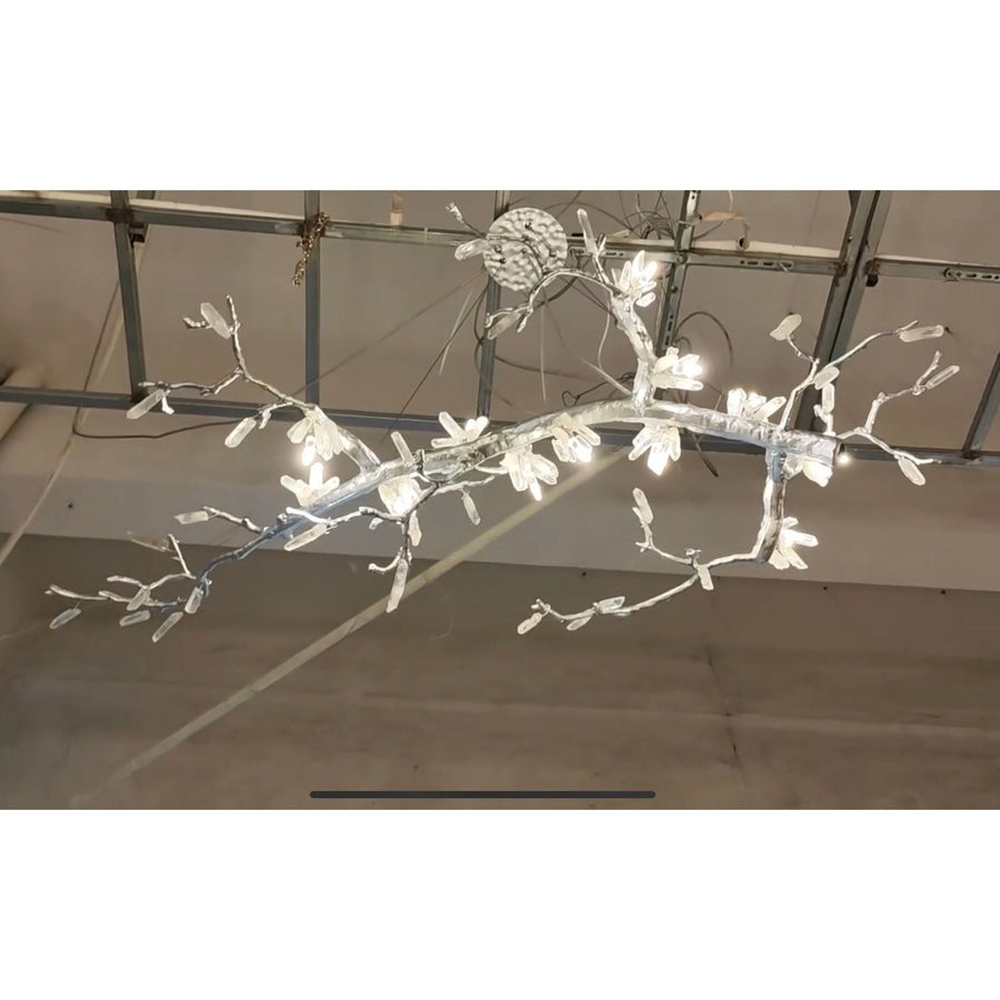 Selenite Crystal Blossom Branching Tree Chandelier