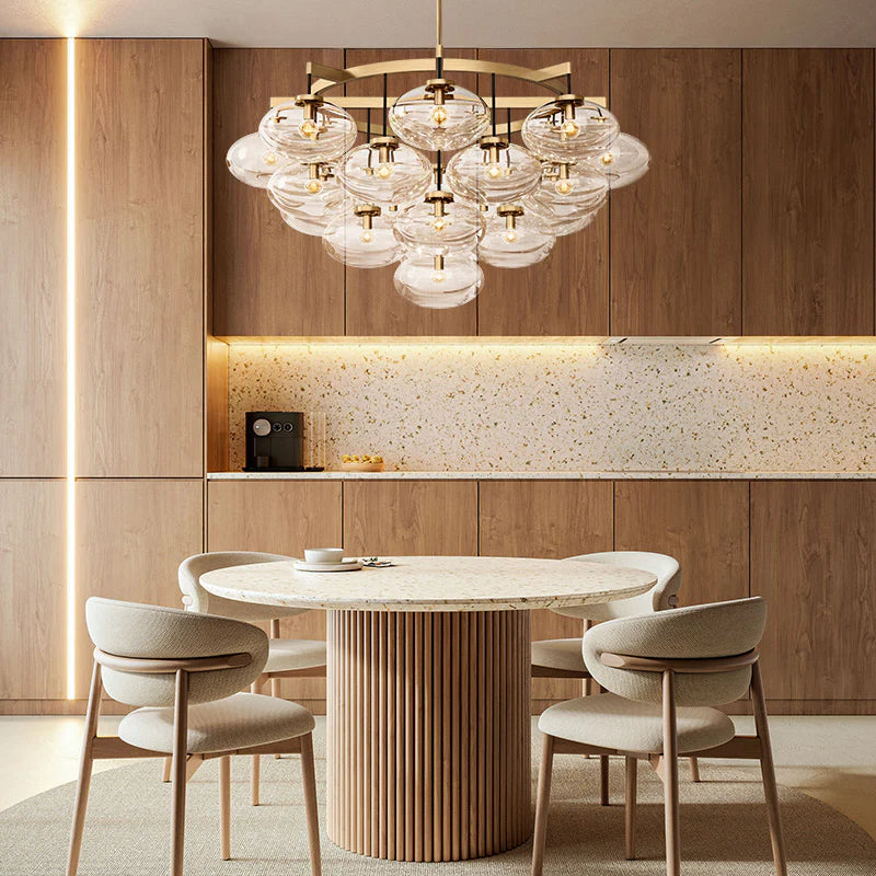 Cabrlet Clear Glass Round Chandelier 48"