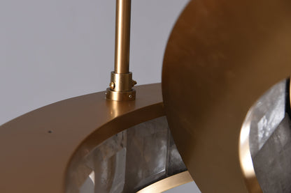 Rosario Luxury Brass Rock Crystal Pendant Chandelier
