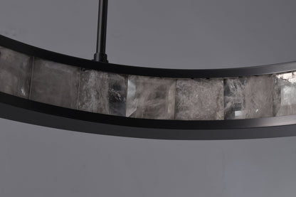 Rosario Luxury Round Rock Crystal Pendant Chandelier Lighting