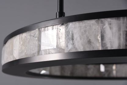 Rosario Luxury Round Rock Crystal Pendant Chandelier Lighting