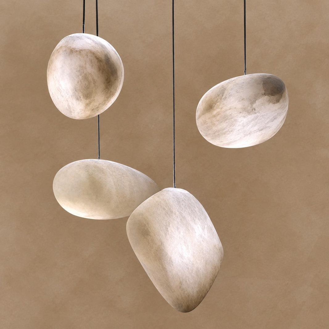 Laurel Handcrafted Alabaster Pendant Light, Natural Stone Lamp